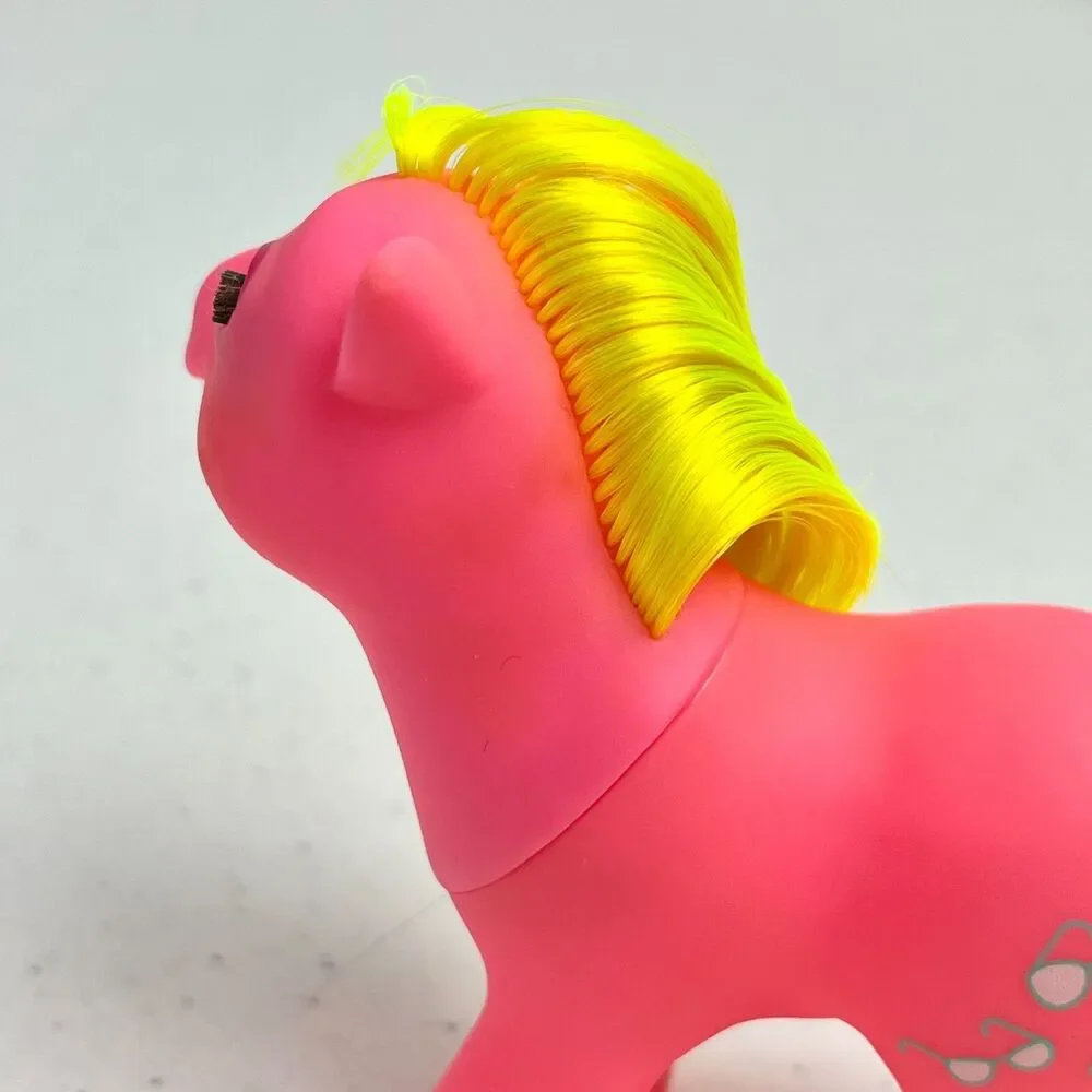 Vintage G1 My Little Pony Baby Shady BBE Pink Yellow w/ Accessories Hasbro 1986